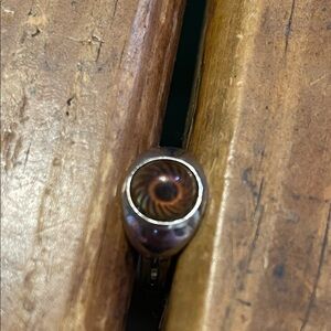 Silver and Brown Eye mood Ring adjustable